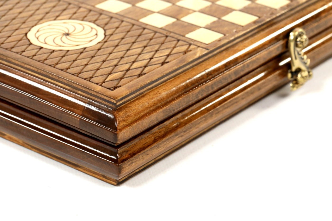 Wooden Backgammon Board Ornamental Motif 11.8" | 30 cm - Unumperfectus