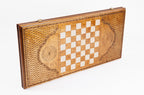 Handcrafted backgammon set with flowing Eternity pattern