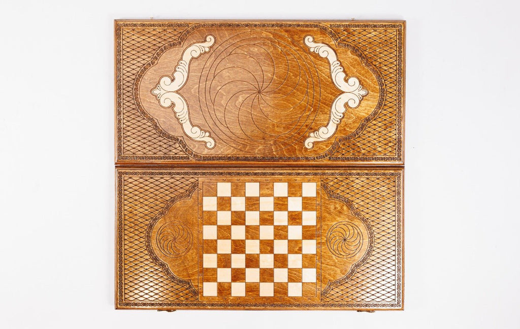 Wooden Backgammon Board Eternity 23.6" | 60 cm - Unumperfectus