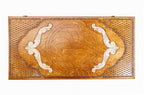 Eternity backgammon board - close-up of the carved design