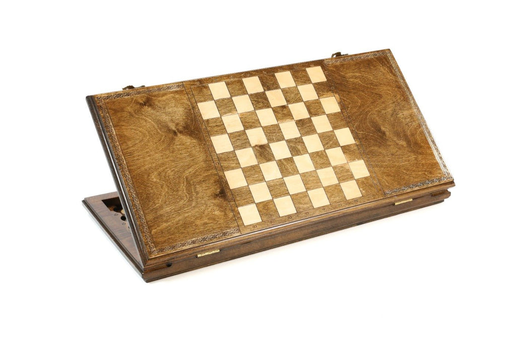 Wooden backgammon board classic design 23.6 inch
