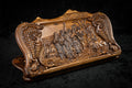 Noah themed handcrafted backgammon board with decorative inlay and copyrighted Mount Ararat outline 60 cm