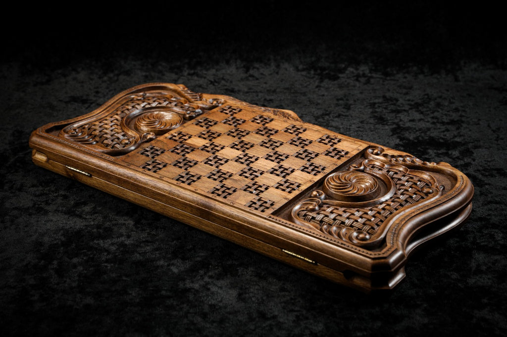 Noah Backgammon with Inlay & Copyrighted Mount Ararat Outline 60 cm | 23.6"