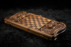 Noah Mount Ararat backgammon board - detail of the wood grain and finish