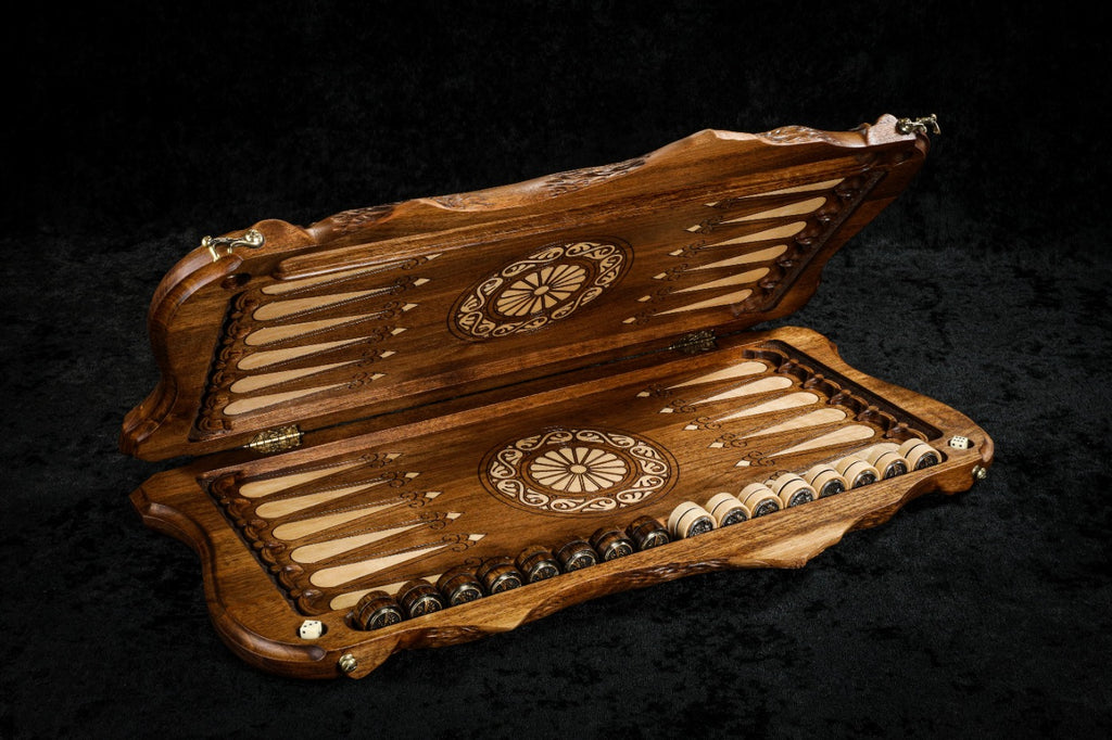 Noah Backgammon with Inlay & Copyrighted Mount Ararat Outline 60 cm | 23.6"