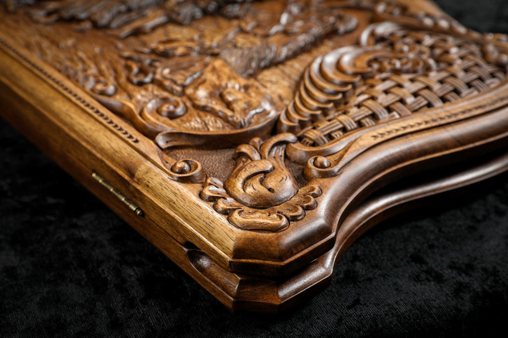 Noah Backgammon with Inlay & Copyrighted Mount Ararat Outline 60 cm | 23.6"