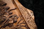 Noah Mount Ararat backgammon board - close-up of the carved design
