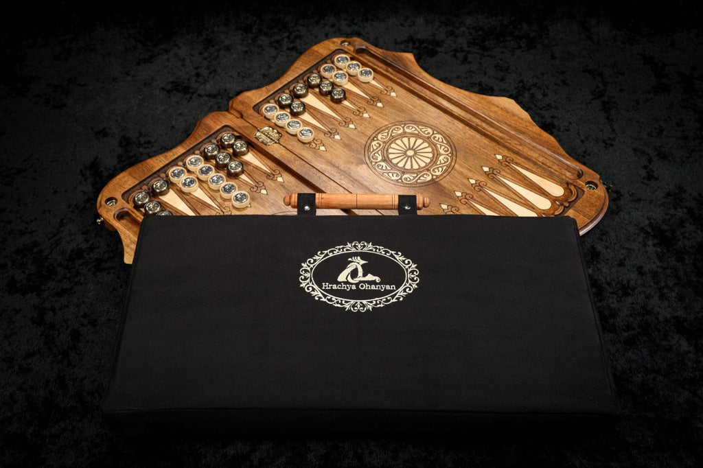 Noah Backgammon with Inlay & Copyrighted Mount Ararat Outline 60 cm | 23.6"