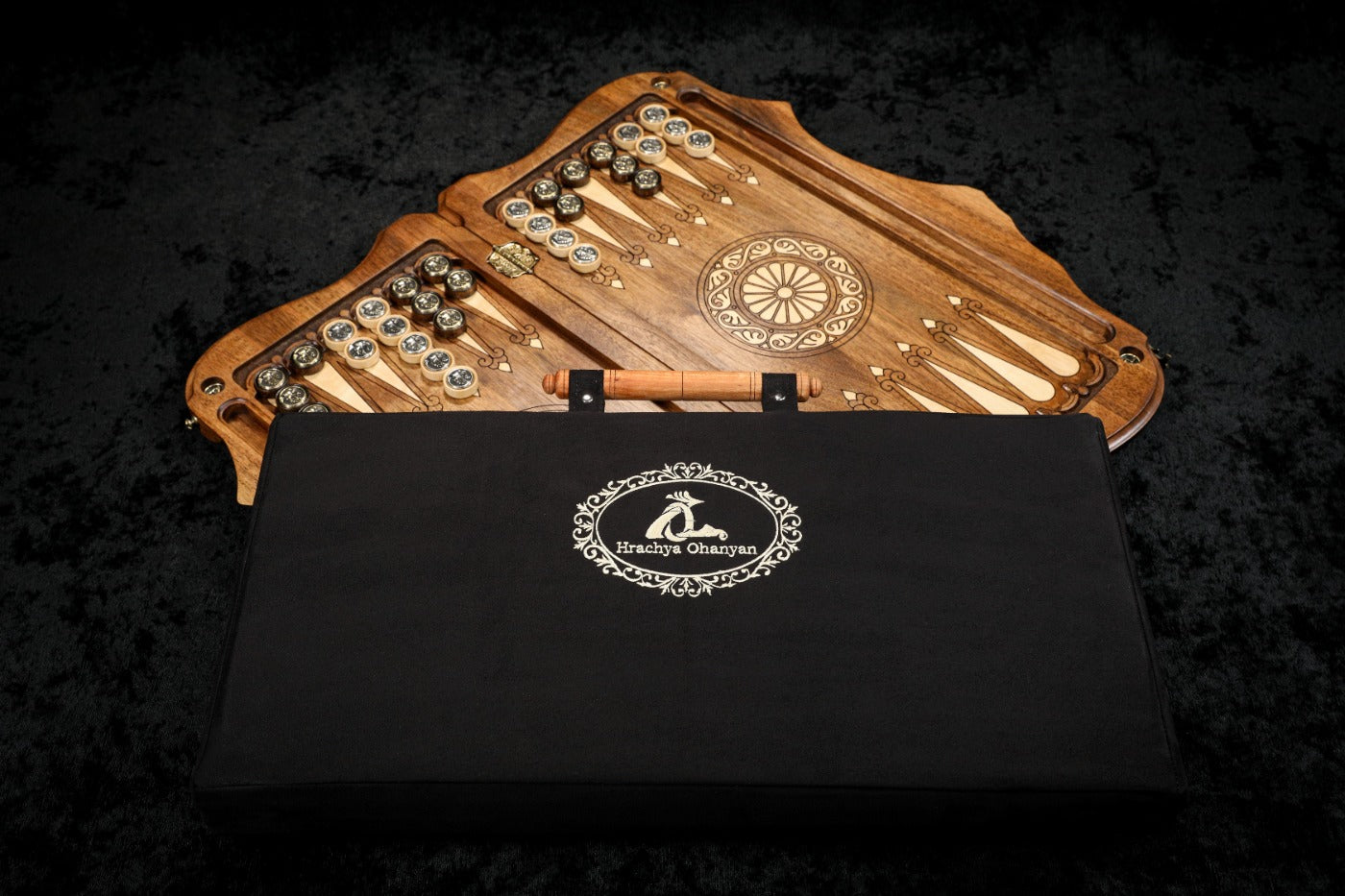 Noah Backgammon with Inlay & Copyrighted Mount Ararat Outline 60 cm | 23.6"