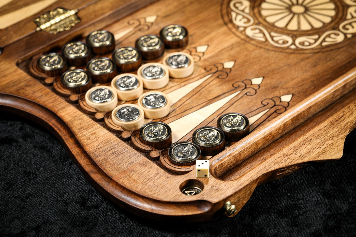 Noah Backgammon with Inlay & Copyrighted Mount Ararat Outline 60 cm | 23.6"