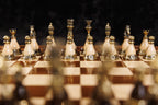Classic Chess Ornamental Braid Pattern Epoxy Resin chess and backgammon set in epoxy resin and wood by Hrachya Ohanyan