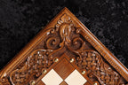 Classic Chess Ornamental Braid Pattern Epoxy Resin chess and backgammon set - top-down view of the board