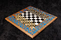 Handcrafted Tree of Life chess and backgammon board with epoxy resin detailing 60 cm