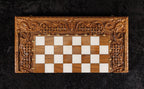 Ornamental Braid Chess Epoxy Resin backgammon board in epoxy resin and wood by Hrachya Ohanyan
