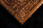 Ornamental Braid Chess Epoxy Resin backgammon board - playing pieces and dice arranged on the board