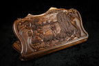 Luxury wooden backgammon board inspired by rural Armenian scenery with Mount Ararat motif