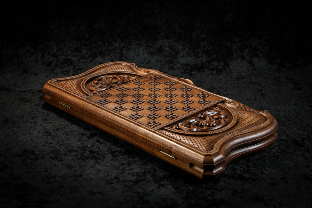 Backgammon "Rural Scene" with Inlay & Copyrighted Mount Ararat Outline 60 cm | 23.6"