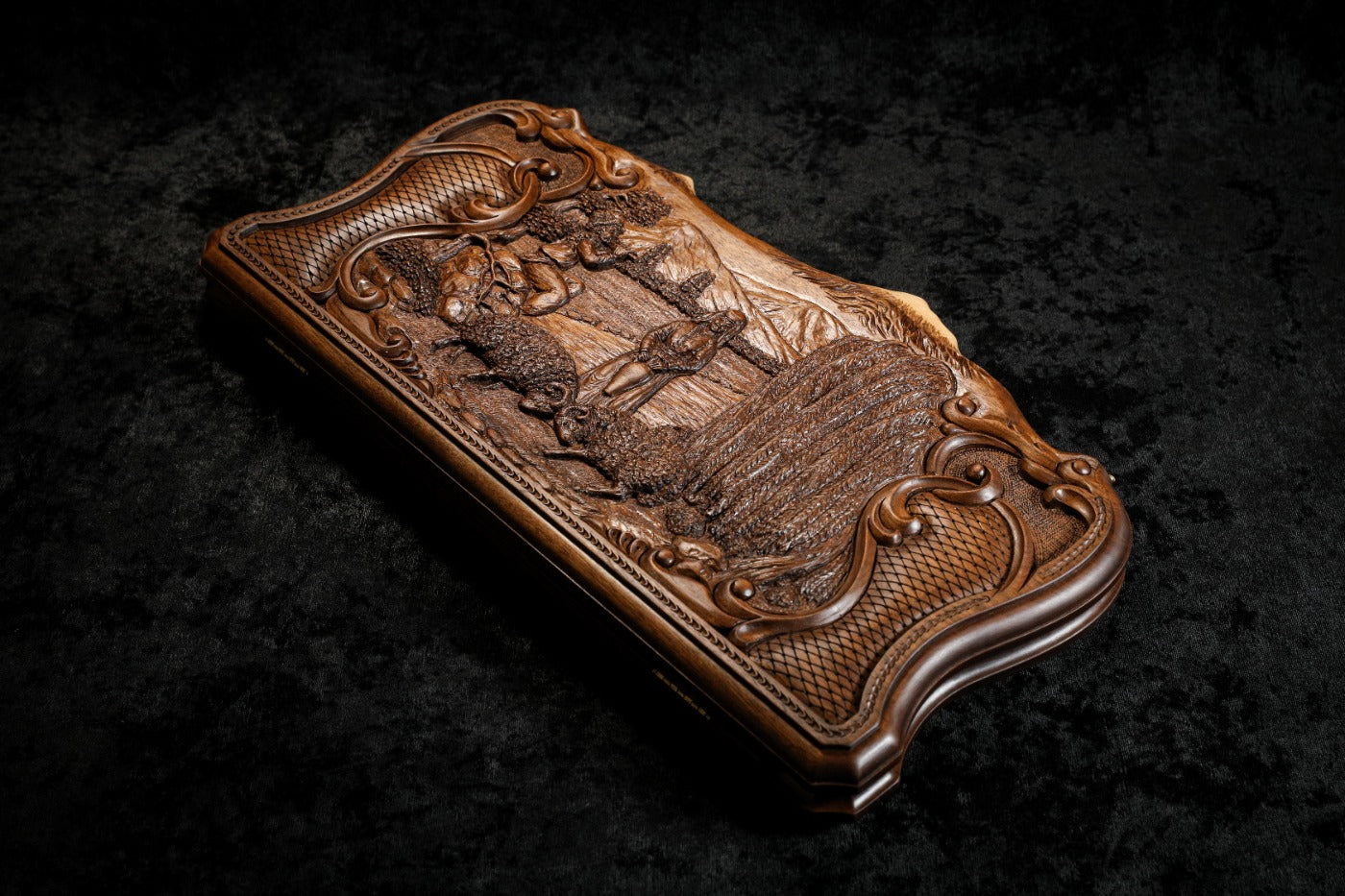 Backgammon "Rural Scene" with Inlay & Copyrighted Mount Ararat Outline 60 cm | 23.6"