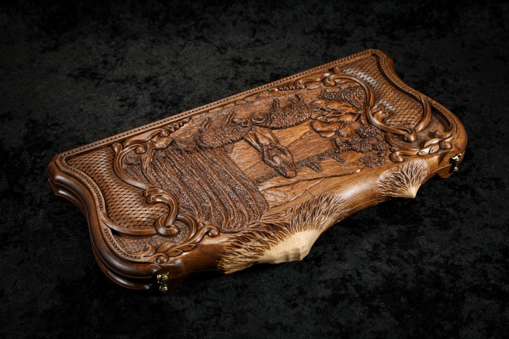 Backgammon "Rural Scene" with Inlay & Copyrighted Mount Ararat Outline 60 cm | 23.6"