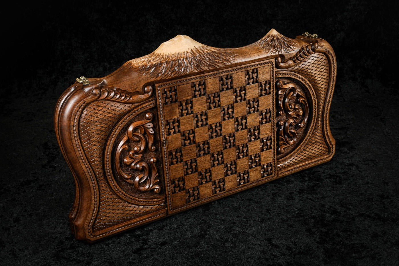 Backgammon "Rural Scene" with Inlay & Copyrighted Mount Ararat Outline 60 cm | 23.6"