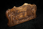 "Rural Scene" Inlay Copyrighted Mount Ararat Outline backgammon set - closed cover detail