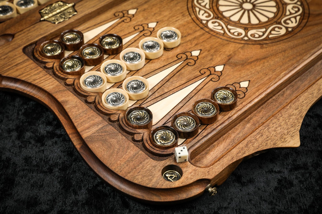 Backgammon "Rural Scene" with Inlay & Copyrighted Mount Ararat Outline 60 cm | 23.6"