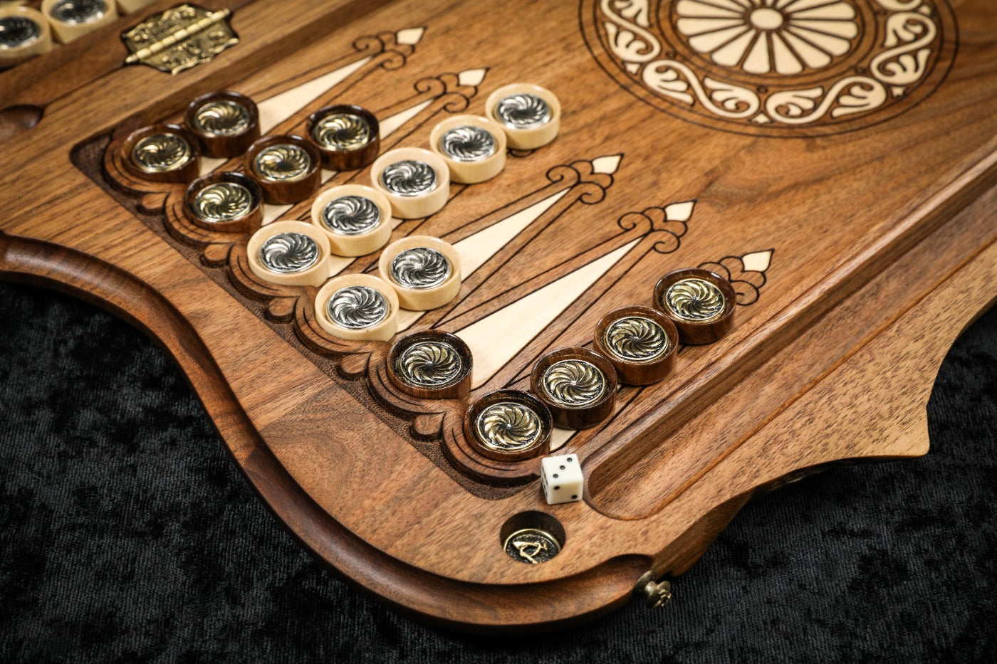 Backgammon "Rural Scene" with Inlay & Copyrighted Mount Ararat Outline 60 cm | 23.6"