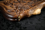 Carved Ararat peak at the corner of the lid with the scroll frame and cast-bronze clasp