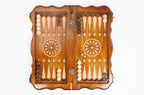 Eternity chess and backgammon set - chess pieces set up for play