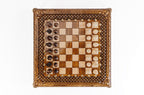 Premium artisan chess set square wooden luxury craftsmanship with bronze legs