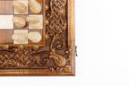 Hand Carved Ornamental Braid chess and backgammon set - carrying case included