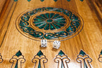 Pomegranate Tree Epoxy backgammon board - hand-carved detail shot