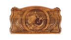 Pomegranate backgammon board - close-up of the carved design