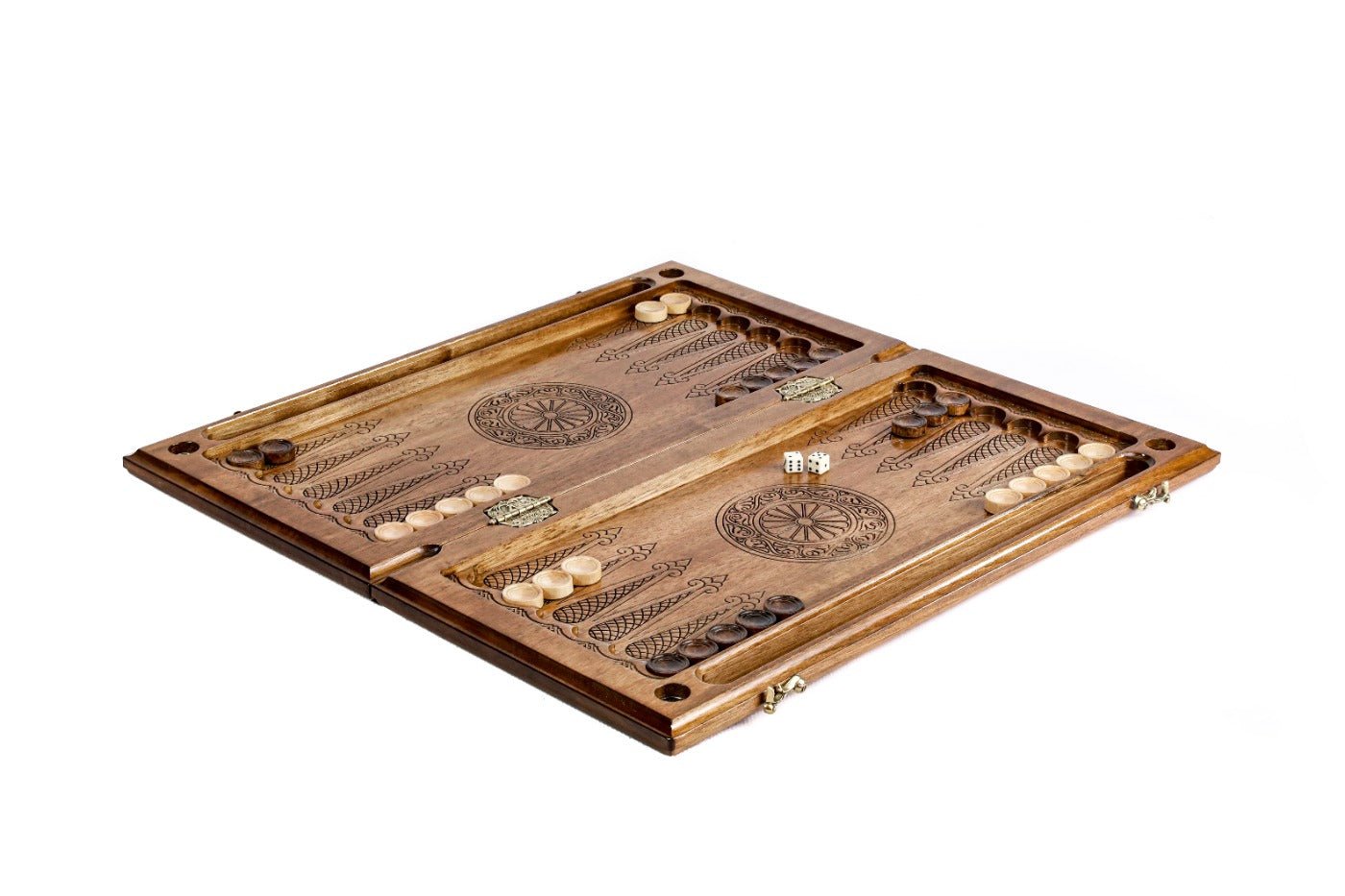 Premium handcrafted wooden backgammon board nature epoxy style