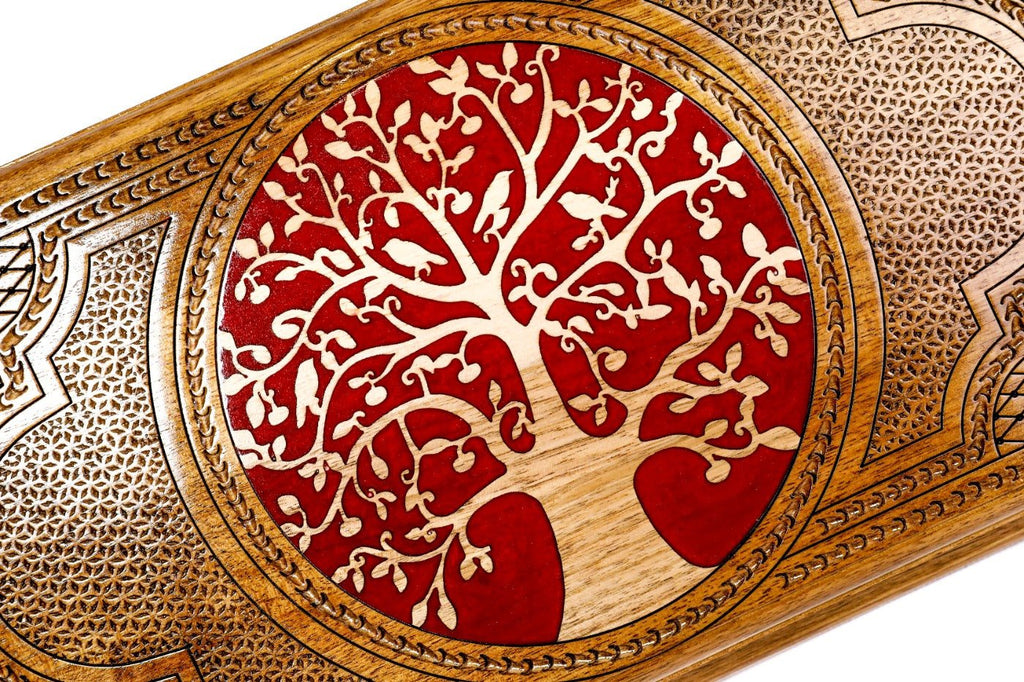 Luxury backgammon board with tree inspired epoxy resin artwork