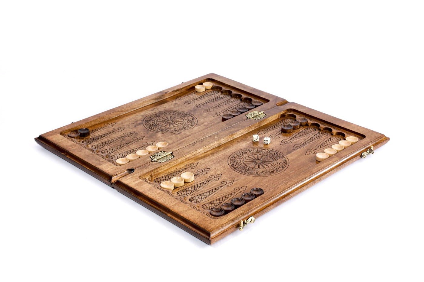 Premium handcrafted wooden backgammon board nature epoxy style