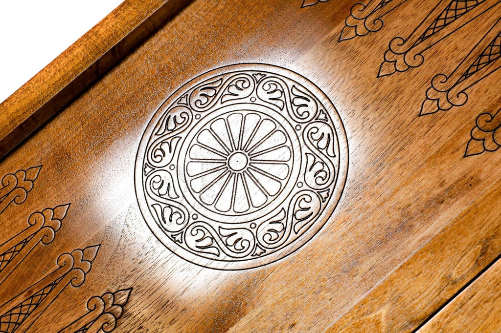 Backgammon Board - Tree With Blue Epoxy - Unumperfectus