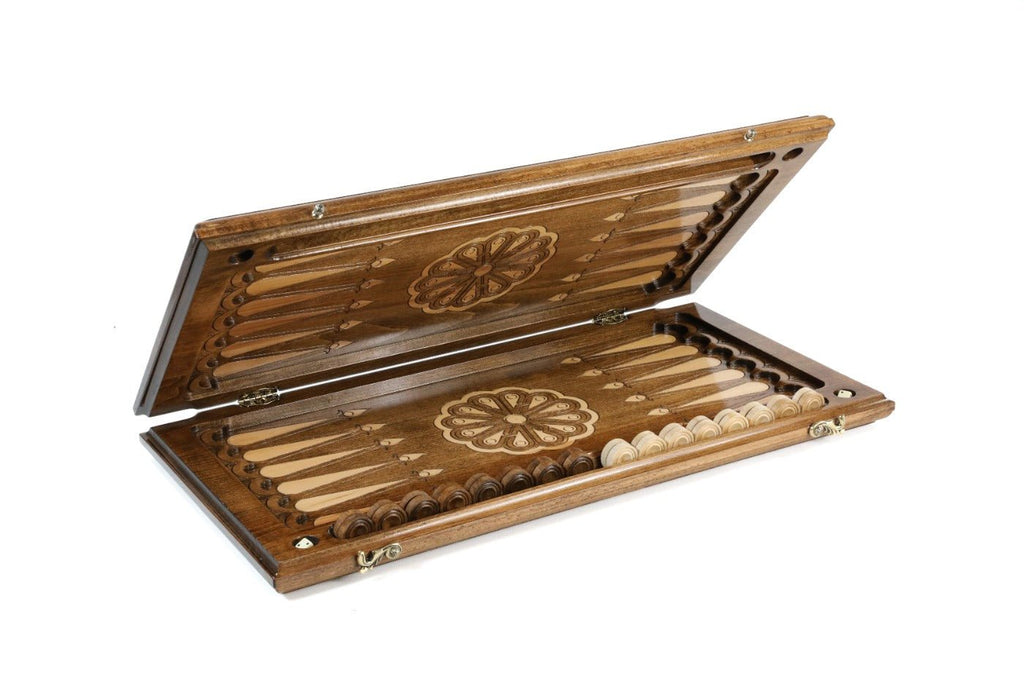 Wooden Backgammon Board Ornamental Classic 23.6" | 60 cm - Unumperfectus