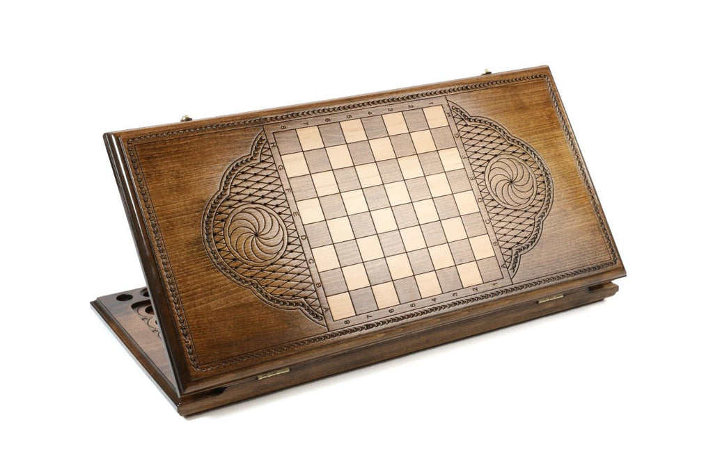 Wooden Backgammon Board Ornamental Classic 23.6" | 60 cm - Unumperfectus