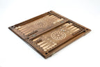 Large wooden backgammon board with classic ornamental craftsmanship