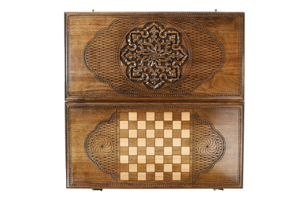 Wooden Backgammon Board Ornamental Classic 23.6" | 60 cm - Unumperfectus