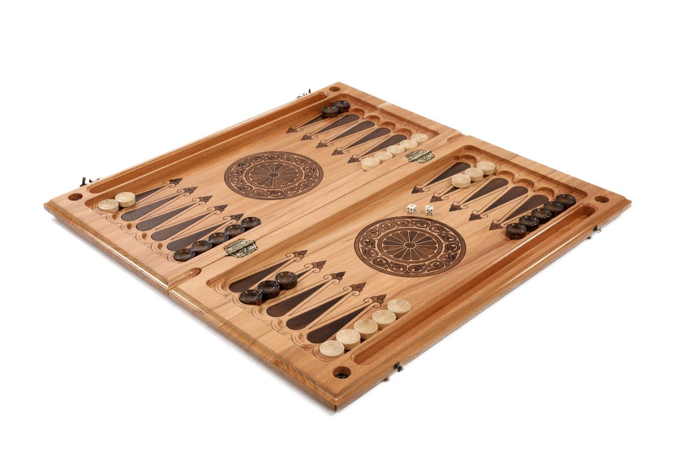 Luxury backgammon board with timeless wooden craftsmanship style