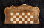 Ornamental Braid Pattern chess and backgammon set - side profile of the board