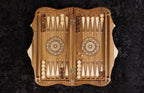 Ornamental Braid Pattern chess and backgammon set - detail of the carved border