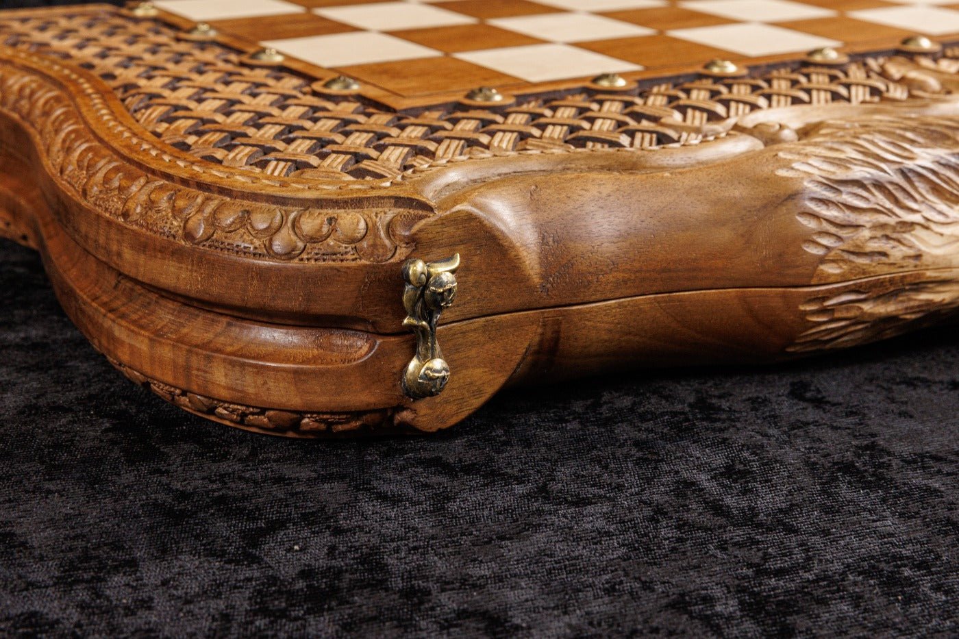 Chess Set & Backgammon Board - Ornamental Braid Pattern 60cm | 23.6" - Unumperfectus