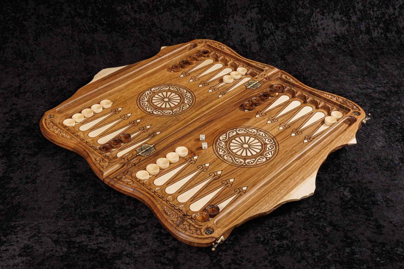 Premium artisan chess and backgammon set cultural Armenian artwork