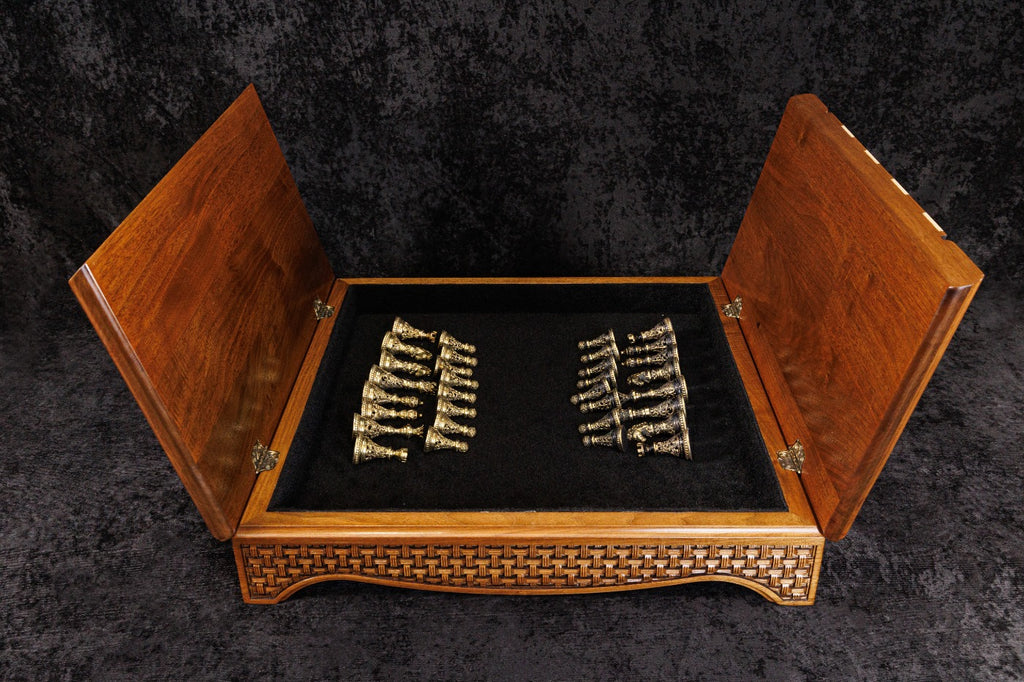 Box-Style Wooden Chess Set 60 cm | 23.6" Handmade Folding Chess Board