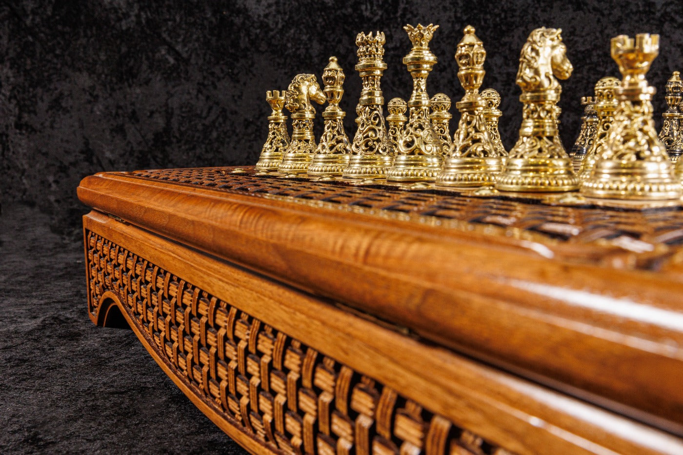 Box-Style Wooden Chess Set 60 cm | 23.6" Handmade Folding Chess Board