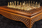 Box Style Folding chess set - detail of the carved border