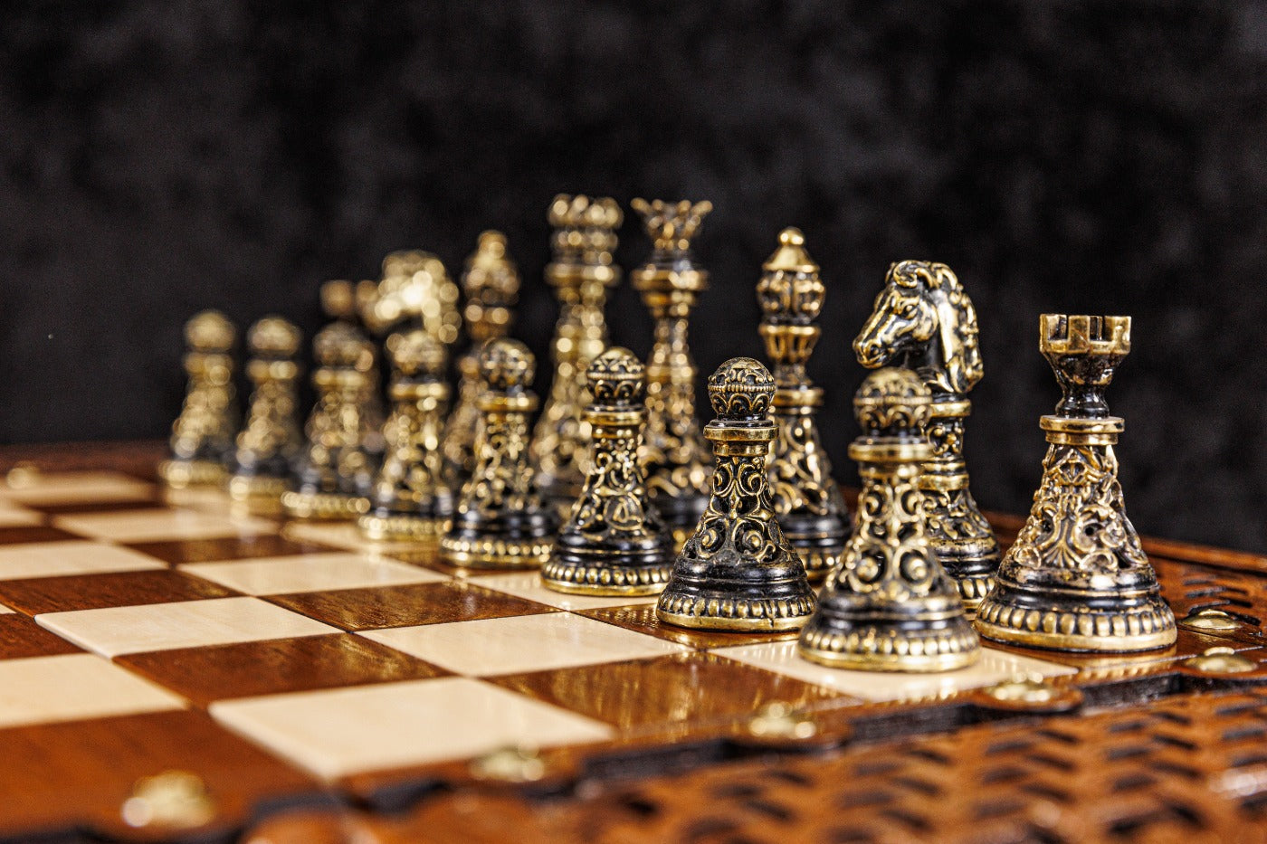 Box-Style Wooden Chess Set 60 cm | 23.6" Handmade Folding Chess Board
